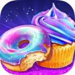 Rainbow Galaxy Mirror Desserts Maker Cooking Games icon