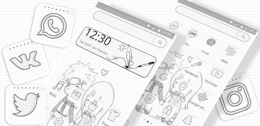 Simple Cute Sketch Cartoon Theme pc screenshot
