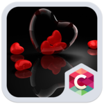 Romantic Hearts Theme: Red Color Black heart Love icon
