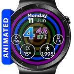Hypnotic Rainbow Watch Face Widget Live Wallpaper icon