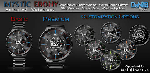Mystic Ebony HD Watch Face Widget & Live Wallpaper pc screenshot Mystic Ebony HD Watch Face Widget & Live Wallpaper pc screenshot
