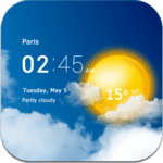 Transparent clock & weather icon