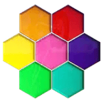hexagonal piano music sounds icon