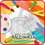 Adult coloring halloween icon