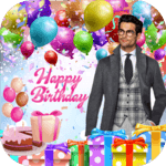 birthday photo frame with name and photo icon