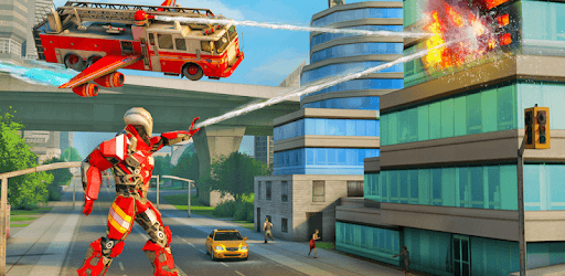 Flying Firefighter Truck Transform Robot Games pc screenshot