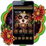 Black Floret Skull Theme icon