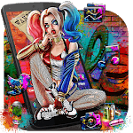 Joker Girl Launcher Theme Live HD Wallpapers icon
