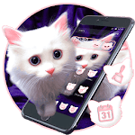 Cute Furry White Cat Theme icon