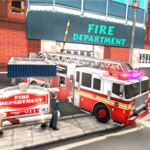 American Firefighter Rescue Fire Truck Driving icon