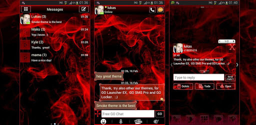 Red Smoke Theme GO SMS PRO pc screenshot Red Smoke Theme GO SMS PRO pc screenshot