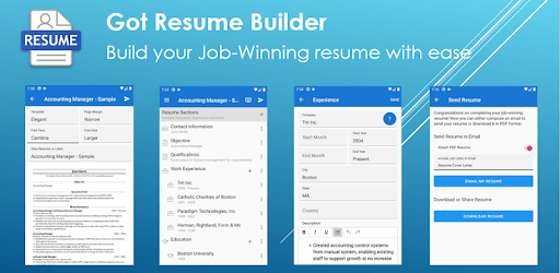 Got Resume Builder - Free PDF Resume Builder pc screenshot