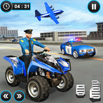US Police ATV Quad Bike Plane Transport Game icon