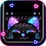 Cute Black Neon Kitty Keyboard Theme icon