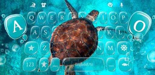 Blue Sea Turtle Keyboard Theme pc screenshot Blue Sea Turtle Keyboard Theme pc screenshot