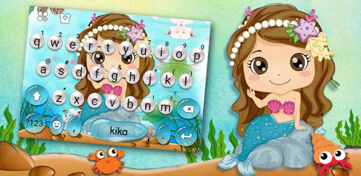 Cartoon Mermaid Pearls Keyboard Theme pc screenshot