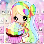 Colorful Cupcake Girl Keyboard Theme icon