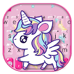 Cute Pink Unicorn Keyboard Theme icon