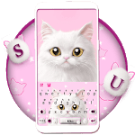 Cute White Cat Keyboard Theme icon