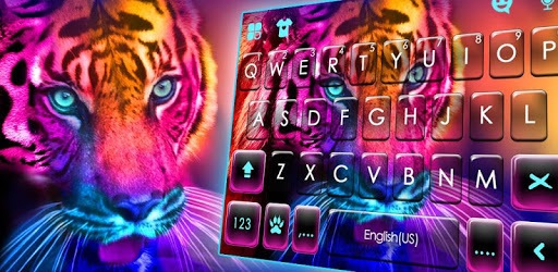 Fluorescent Neon Tiger Keyboard Theme pc screenshot Fluorescent Neon Tiger Keyboard Theme pc screenshot
