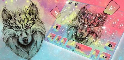 Galaxy Drawing Wolf Keyboard Theme pc screenshot