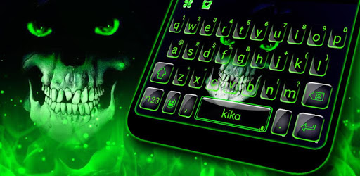 Green Horror Devil Keyboard -flaming skull pc screenshot Green Horror Devil Keyboard -flaming skull pc screenshot