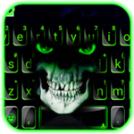 Green Horror Devil Keyboard -flaming skull icon