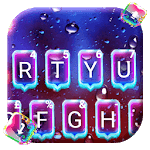 Luminous Neon Raindrops Keyboard Theme icon
