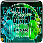 Neon Music Headphone Keyboard Theme icon