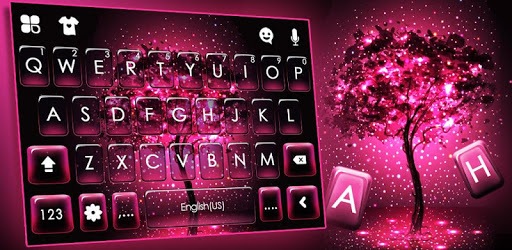 Neon Pink Galaxy Keyboard Theme pc screenshot Neon Pink Galaxy Keyboard Theme pc screenshot