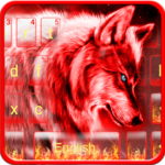 Neon Red Wolf Keyboard Theme icon