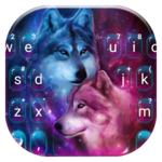 Neon Wolf Galaxy Keyboard Theme icon