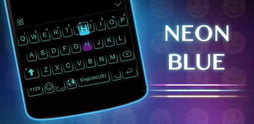 Neon Blue Keyboard Theme pc screenshot Neon Blue Keyboard Theme pc screenshot