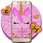 Pink Glisten Unicorn Cat Keyboard Theme icon
