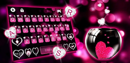 Pink Heart Glass Keyboard Theme pc screenshot Pink Heart Glass Keyboard Theme pc screenshot
