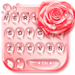 Raindrop Red Rose Keyboard Theme icon