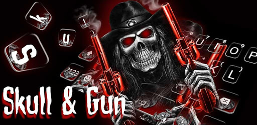 Skull Fire Guns Keyboard Theme pc screenshot