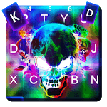 Smoke effect 3D Colorful Skull Keyboard icon