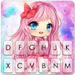 Watercolor Cute Girl Keyboard Theme icon