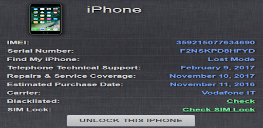 imei info iphone pc screenshot