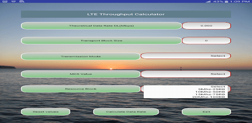 LTE-4G Throughput Calculator pc screenshot LTE-4G Throughput Calculator pc screenshot