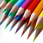 Color pencils scribble icon