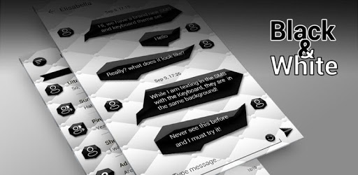(FREE)GO SMS BLACK&WHITE THEME pc screenshot