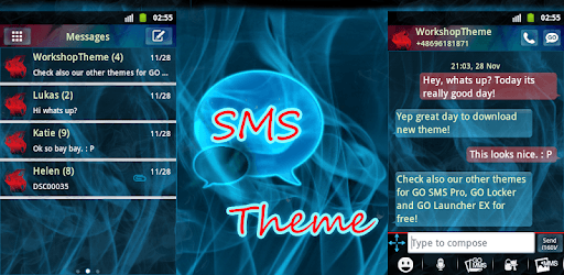 Blue Smoke Theme GO SMS PRO pc screenshot Blue Smoke Theme GO SMS PRO pc screenshot