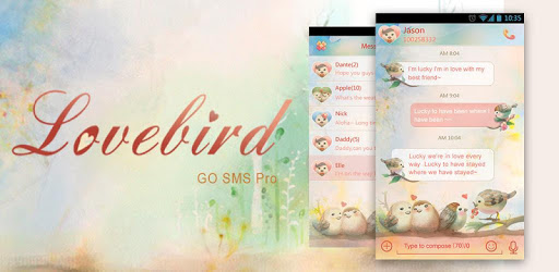 GO SMS Pro Lovebird Theme EX pc screenshot