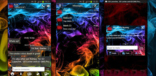 Color Smoke Theme GO SMS Pro pc screenshot