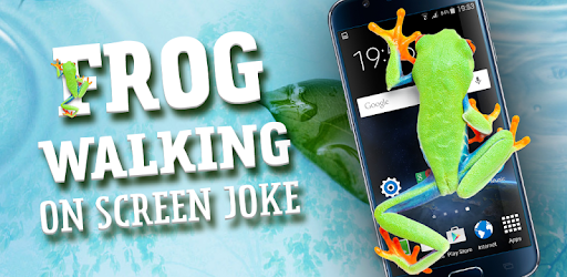 Frog walking on screen joke pc screenshot