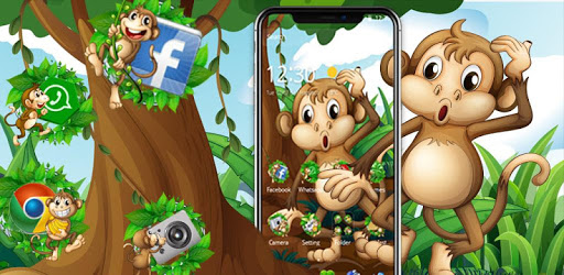 Kawaii Cute Brown Cartoon Monkey Theme pc screenshot