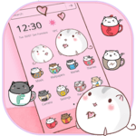 Cute Cup Cat Theme Kitty Wallpaper & icon pack icon