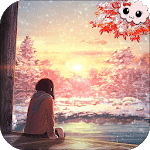Anime Girl Winter Sunset LWP icon